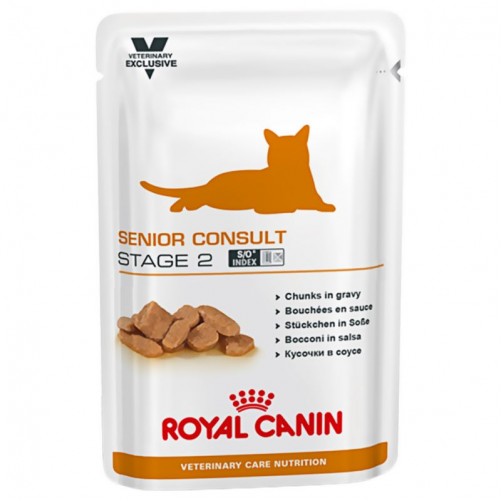 پوچ  رویال کنین مخصوص گربه بالای 7 سال با فعالیت کم/ 100 گرمی/ Royal  Canin Senior Consult Stage 2
